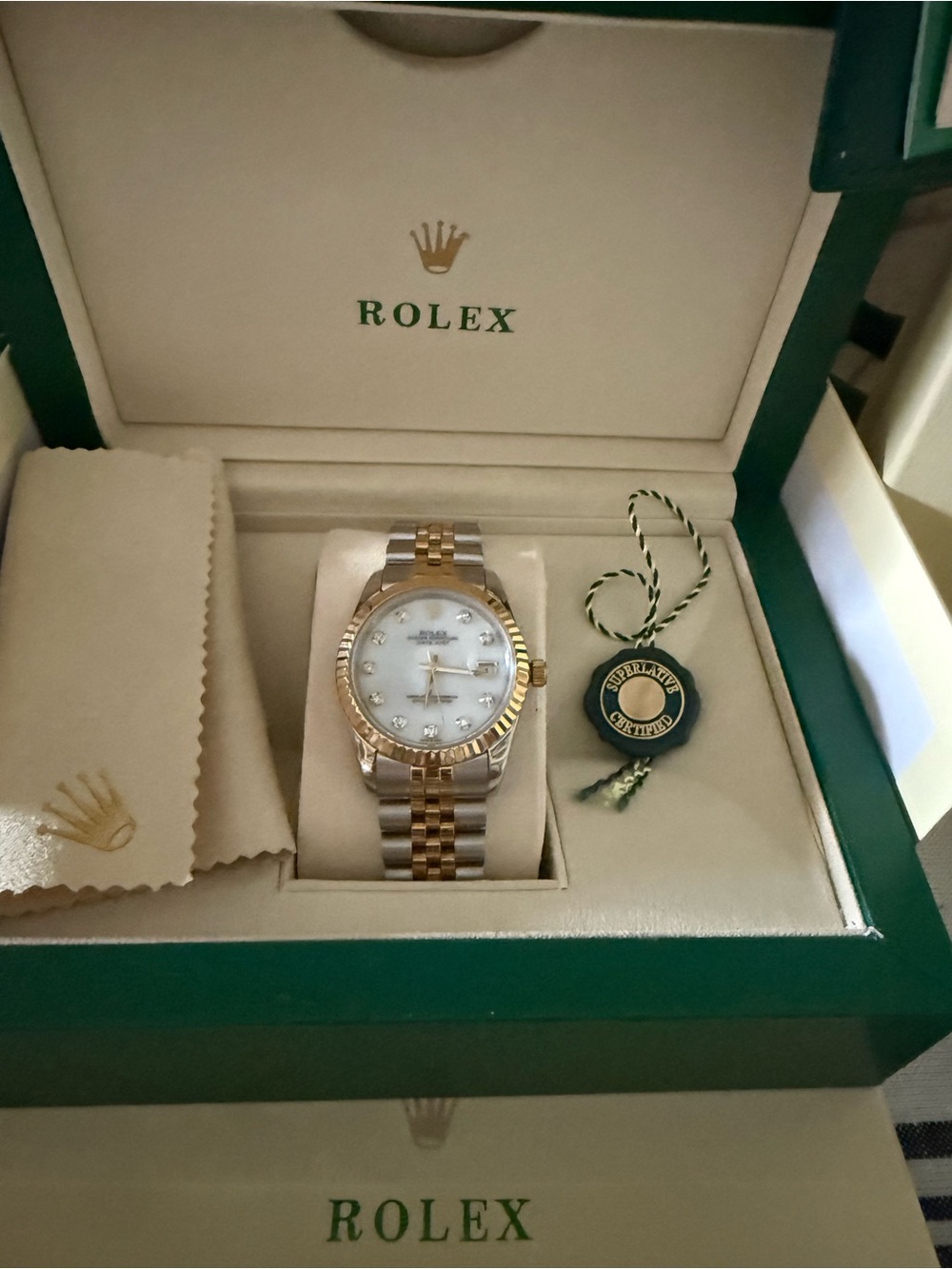 Two-Tone Women’s Diamond Dial Watch - Gold & Silver